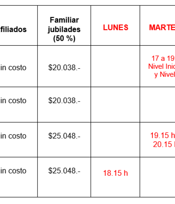 talleres AGOSTO